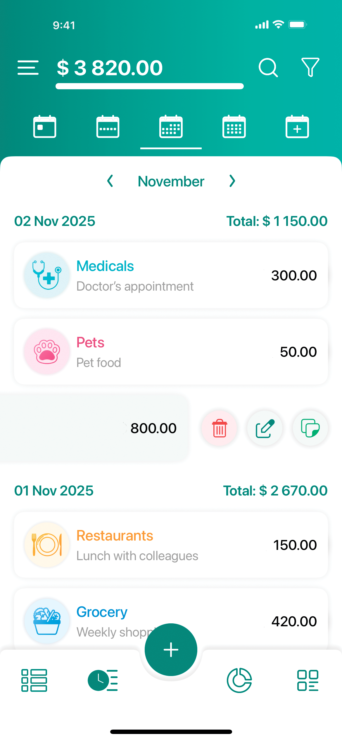 Expense Tracker app screenshot